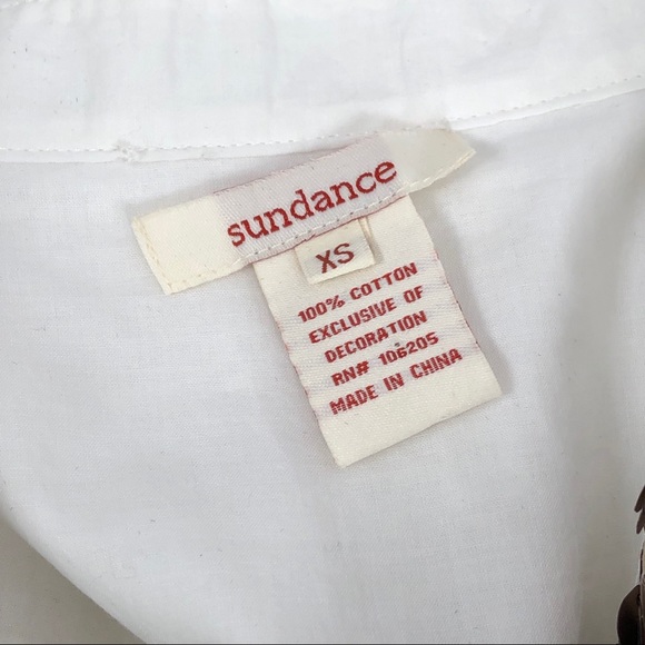 Sundance Gold Sequin Bib White Button Down XS - Picture 4 of 8